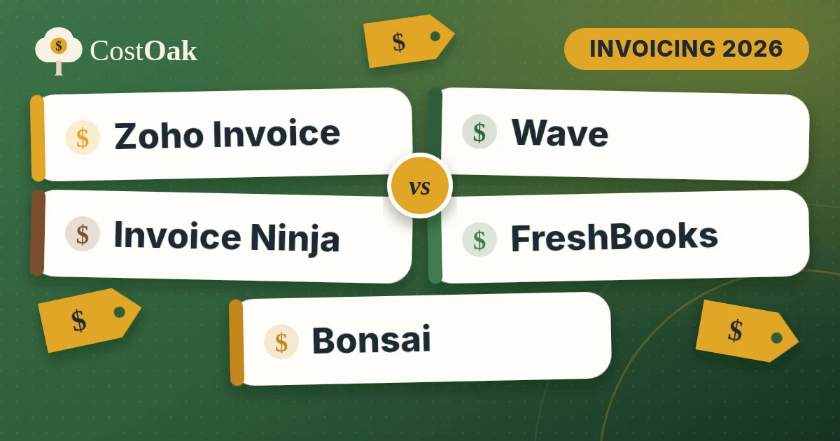 Invoicing software comparison: Zoho Invoice, Wave, Invoice Ninja, FreshBooks and Bonsai