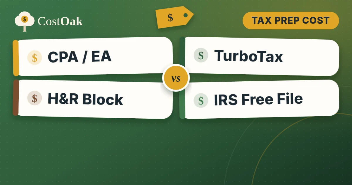 Tax preparation cost: CPA or enrolled agent vs TurboTax vs H&R Block vs IRS Free File