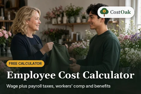 Employee Cost Calculator: Wage plus payroll taxes, workers' comp and benefits