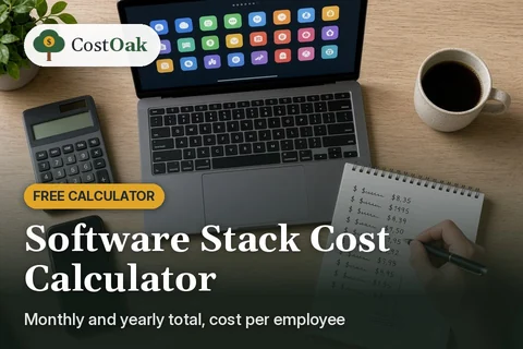 Software Stack Cost Calculator: Monthly and yearly total, cost per employee